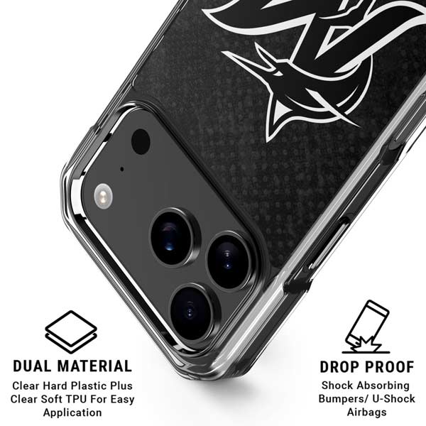MLB Miami Marlins Dark Wash iPhone 17 Pro Clear Case