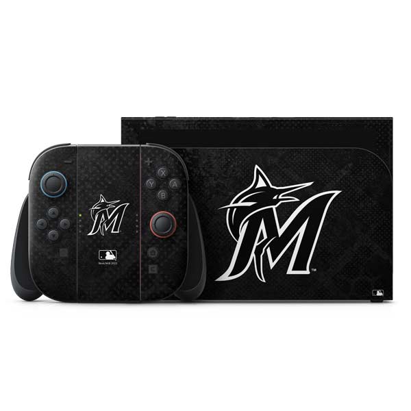 MLB Miami Marlins Dark Wash Nintendo Skins