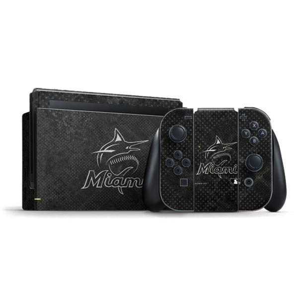 MLB Miami Marlins Dark Wash Nintendo Skins
