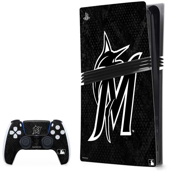 MLB Miami Marlins Dark Wash PlayStation PS5 Skins