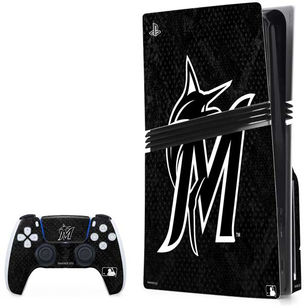 MLB Miami Marlins Dark Wash PlayStation PS5 Skins