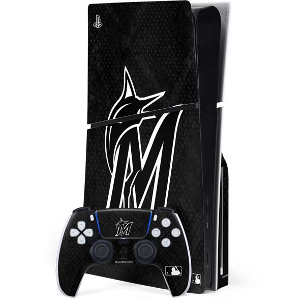 MLB Miami Marlins Dark Wash PlayStation PS5 Skins