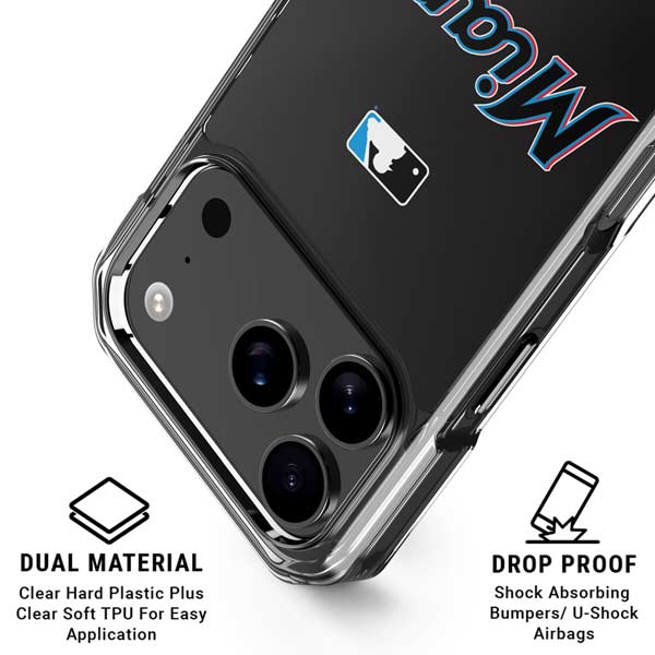 MLB Miami Marlins Jersey Alternate iPhone 17 Pro Clear Case