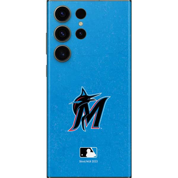 MLB Miami Marlins Solid Distressed Galaxy Skins