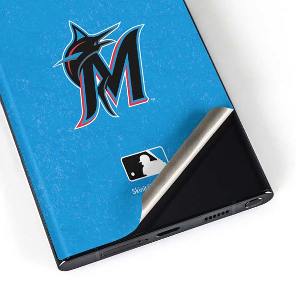 MLB Miami Marlins Solid Distressed Galaxy Skins