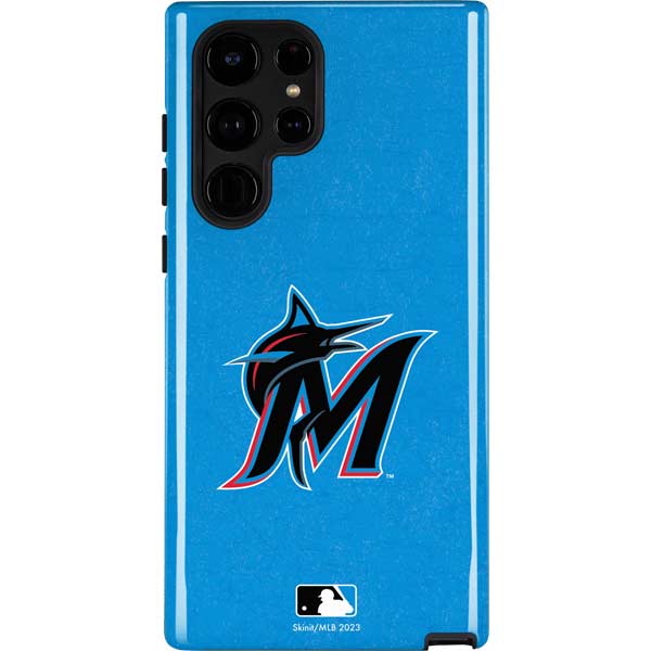 MLB Miami Marlins Solid Distressed Galaxy Cases