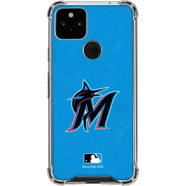 MLB Miami Marlins Solid Distressed Pixel Cases
