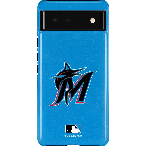 MLB Miami Marlins Solid Distressed Pixel Cases