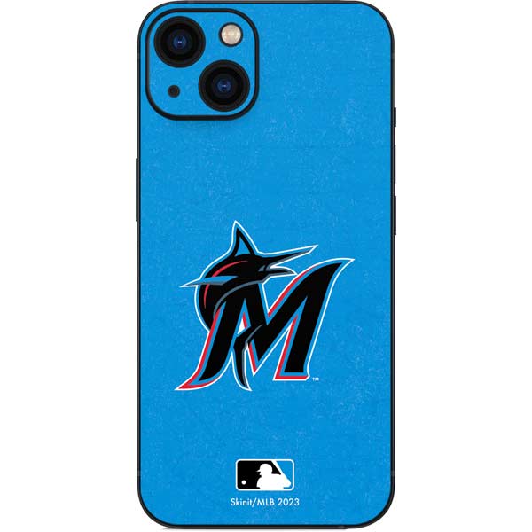 MLB Miami Marlins Solid Distressed iPhone Skins