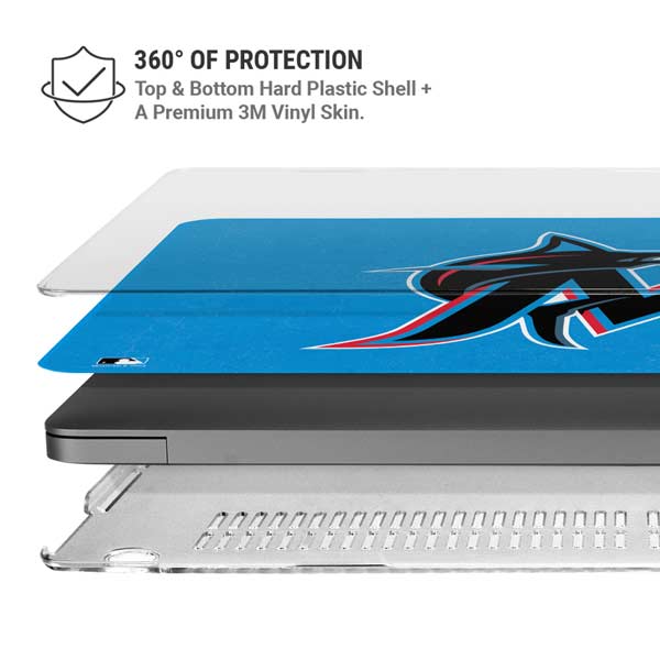 MLB Miami Marlins Solid Distressed MacBook Cases