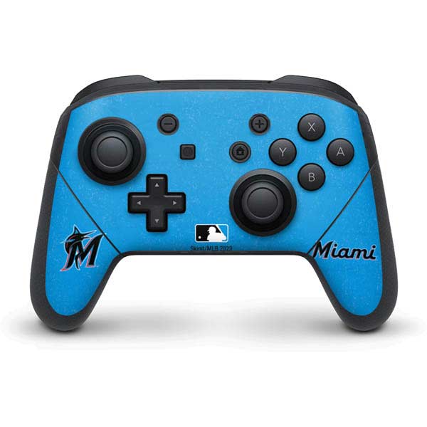 MLB Miami Marlins Solid Distressed Nintendo Skins