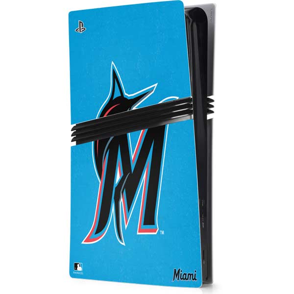 MLB Miami Marlins Solid Distressed PlayStation PS5 Skins