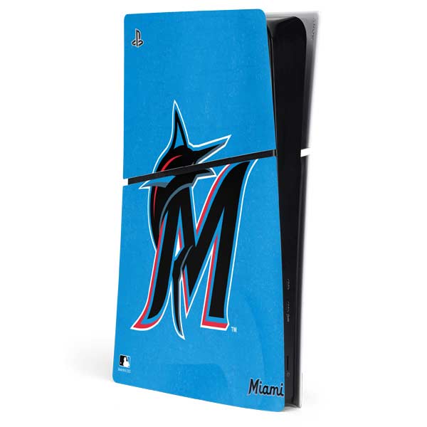 MLB Miami Marlins Solid Distressed PlayStation PS5 Skins