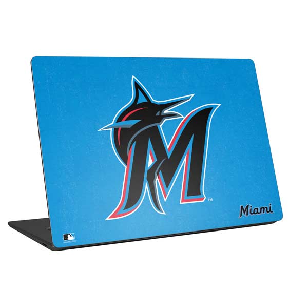 MLB Miami Marlins Solid Distressed Laptop Skins