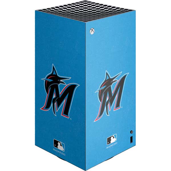 MLB Miami Marlins Solid Distressed Xbox Series X Skins