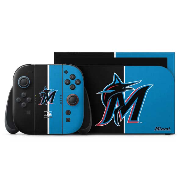 MLB Miami Marlins Split Nintendo Skins