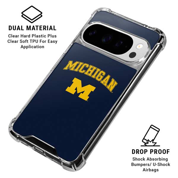 University of Michigan M Google Pixel 10 Pro Clear Case