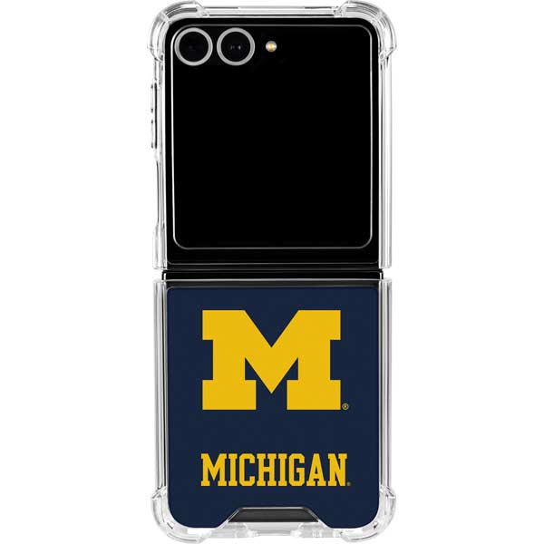 University of Michigan M Logo Galaxy Z Flip7 Clear Case