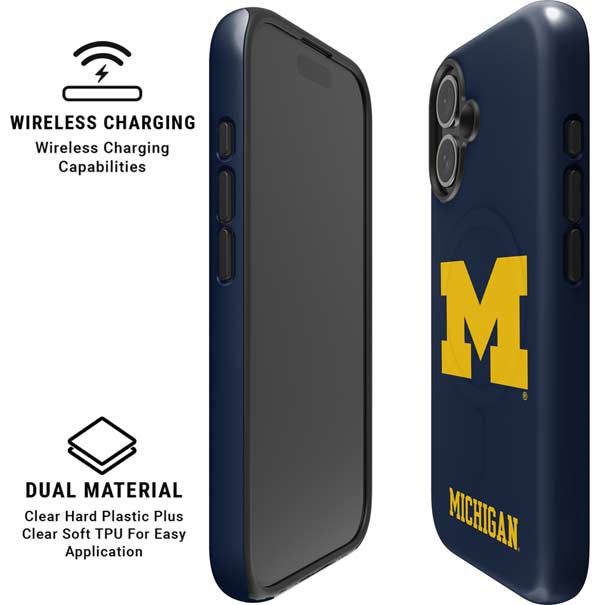 University of Michigan M Logo iPhone 16 Magsafe Impact Case