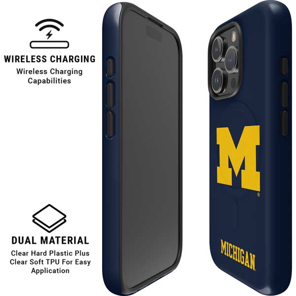 University of Michigan M Logo iPhone 16 Pro Max Magsafe Impact Case