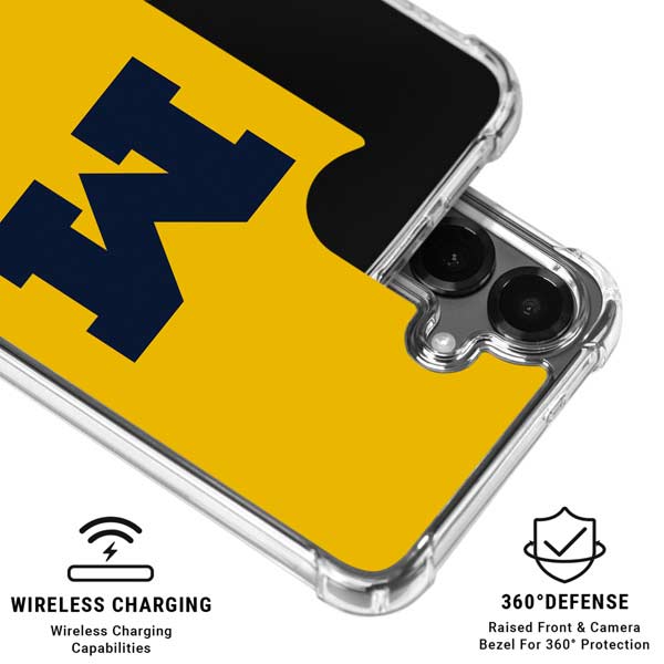 University of Michigan M Logo Yellow Galaxy S26 Plus Clear Case