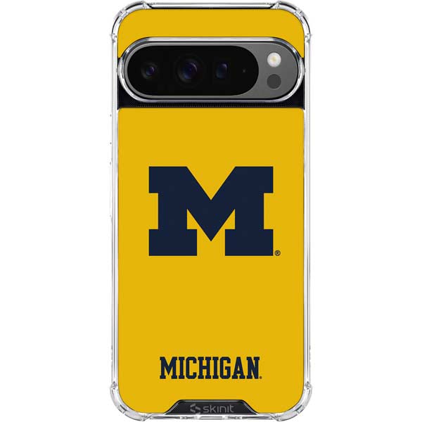 University of Michigan M Logo Yellow Google Pixel 10 Pro Clear Case