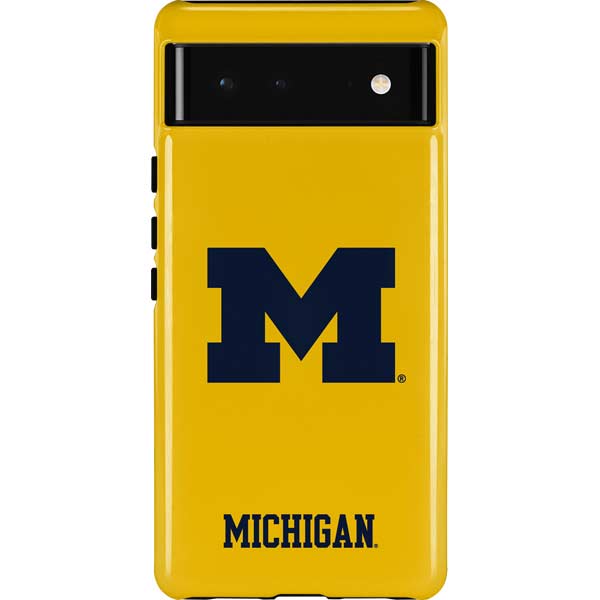 University of Michigan M Logo Yellow Pixel Cases