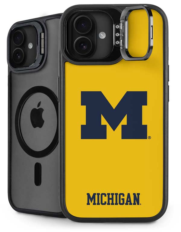 University of Michigan M Logo Yellow iPhone 16 Kickstand Case