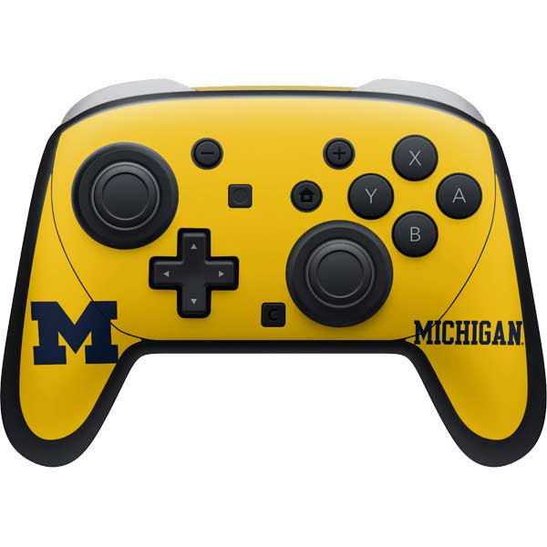 University of Michigan M Logo Yellow Nintendo Switch 2 (2025) Pro Controller Skin
