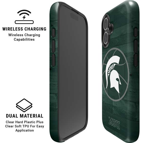 Michigan State University Basketball Courtside iPhone 16 Magsafe Impact Case