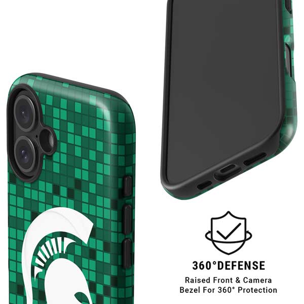 Michigan State University Spartans Digital Pixels iPhone 16 Plus Magsafe Impact Case