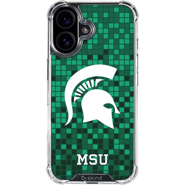 Michigan State University Spartans Digital Pixels iPhone 17 Clear Case