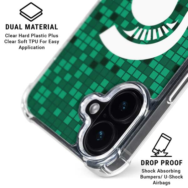 Michigan State University Spartans Digital Pixels iPhone 17 Clear Case