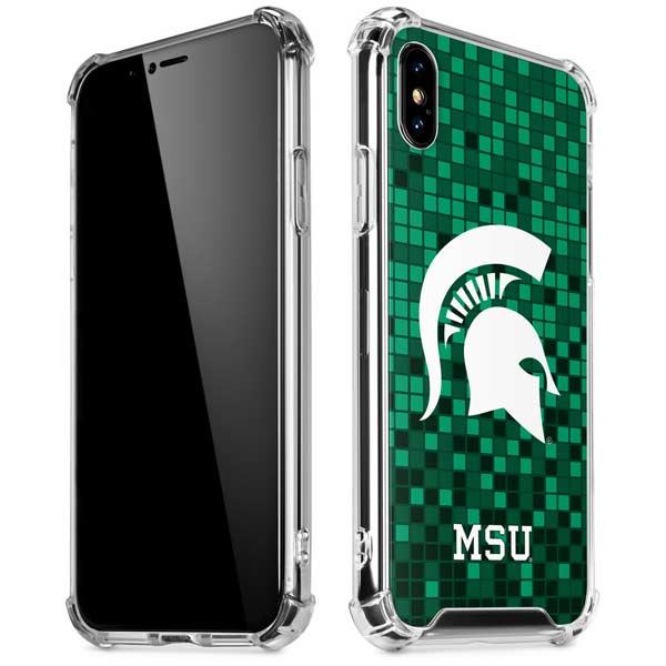 Michigan State University Spartans Digital Pixels iPhone X/XS Clear Case