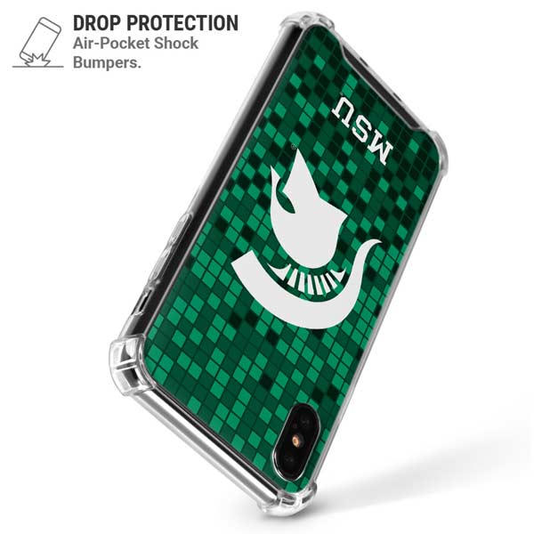 Michigan State University Spartans Digital Pixels iPhone X/XS Clear Case