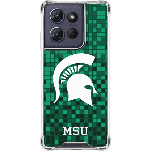 Michigan State University Spartans Digital Pixels Moto G 5G (2025) Clear Case
