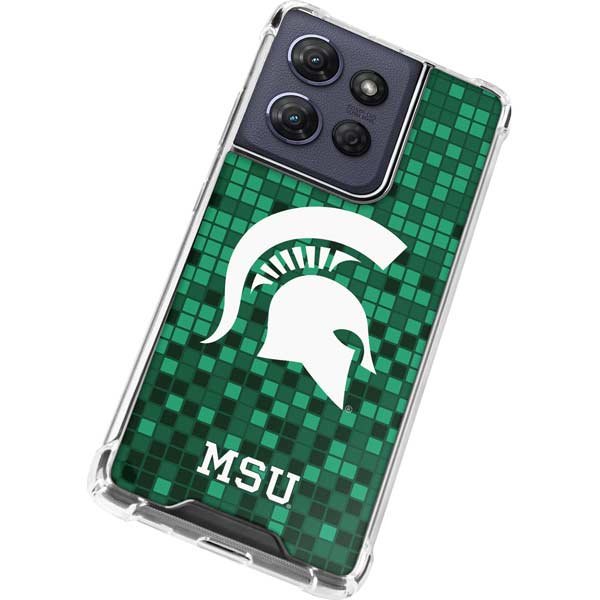 Michigan State University Spartans Digital Pixels Moto G 5G (2025) Clear Case