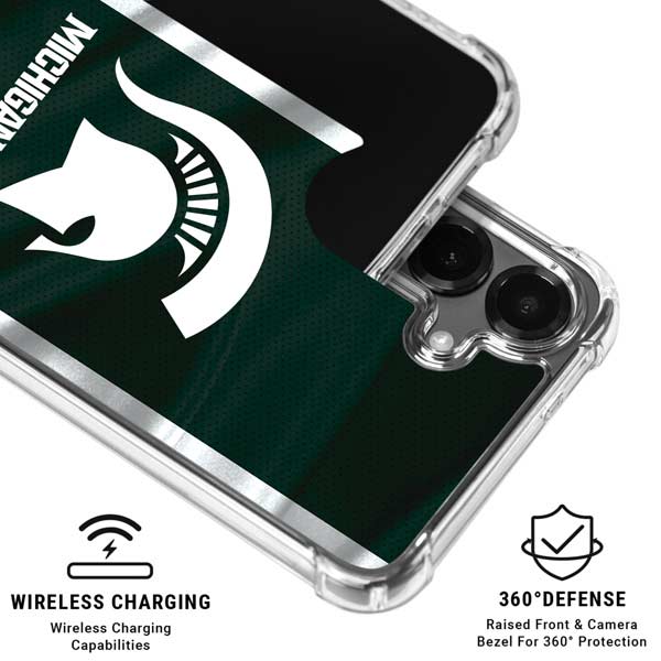 Michigan State University Away Grey Jersey Galaxy S26 Plus Clear Case