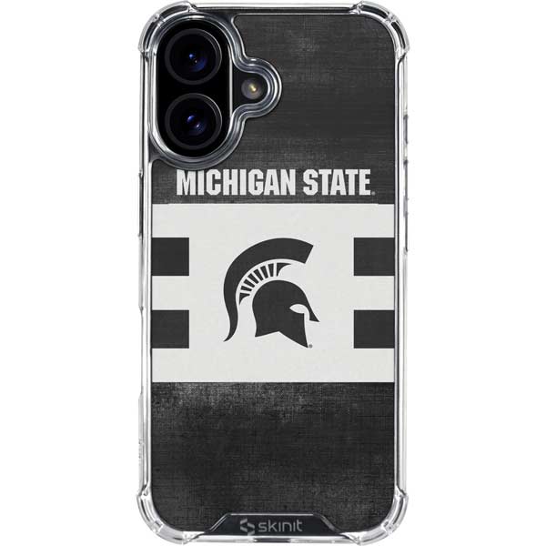 Michigan State University Black and White Stripes iPhone 17 Clear Case