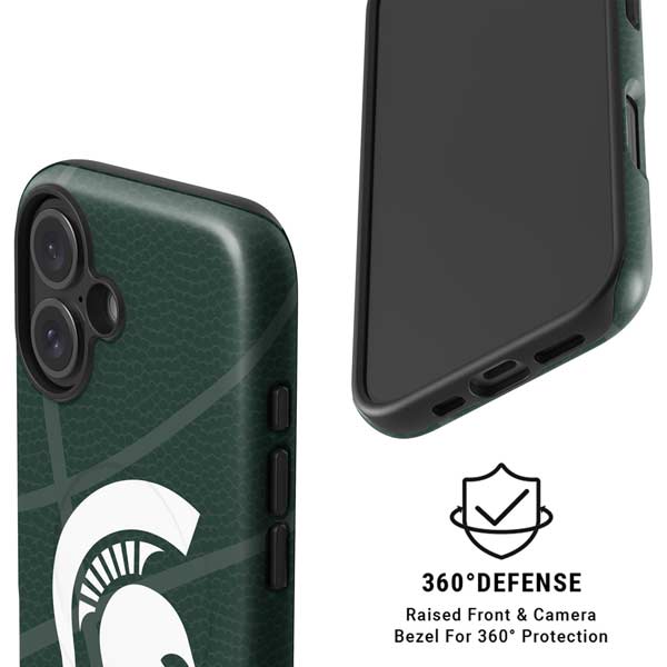 Michigan State University Green Basketball iPhone 16 Magsafe Impact Case