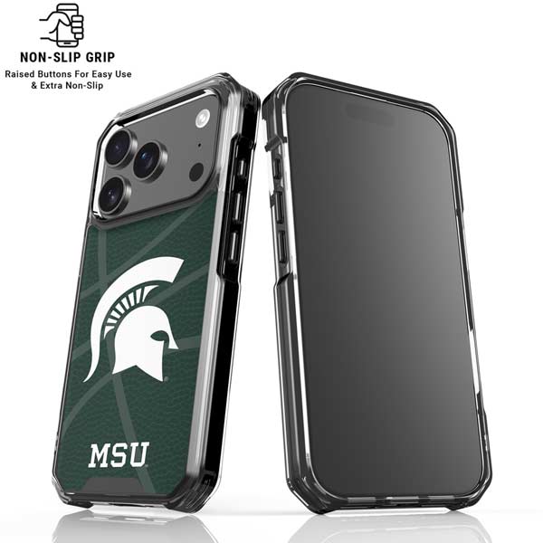 Michigan State University Green Basketball iPhone 17 Pro Clear Case