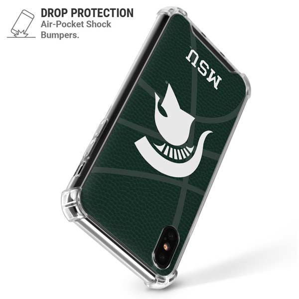 Michigan State University Green Basketball iPhone X/XS Clear Case