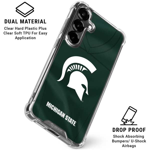 Michigan State University Green Jersey Galaxy S26 Clear Case