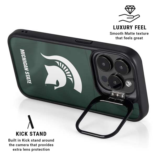 Michigan State University Green Jersey iPhone 14 Pro Kickstand Case