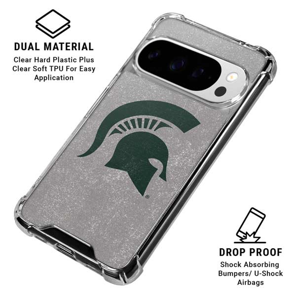Michigan State University Grey Spartans Logo Google Pixel 10 Pro Clear Case