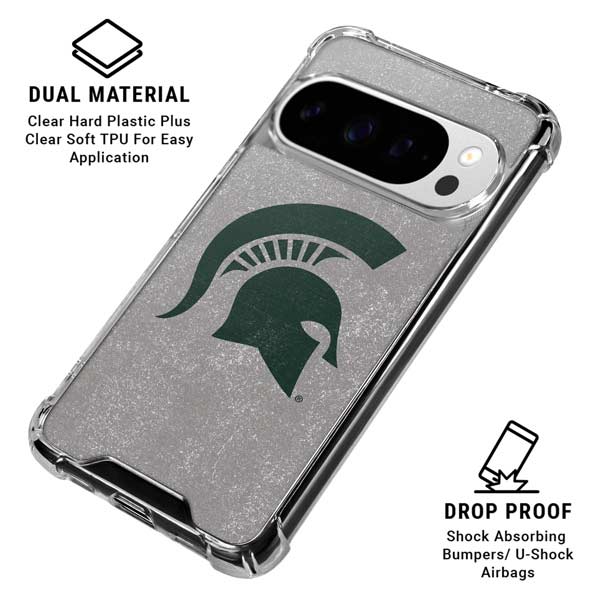 Michigan State University Grey Spartans Logo Google Pixel 10 Pro XL Clear Case