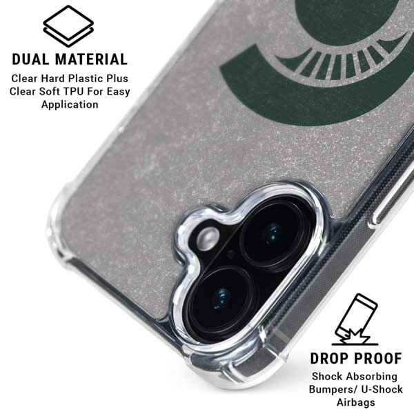 Michigan State University Grey Spartans Logo iPhone 17 Clear Case