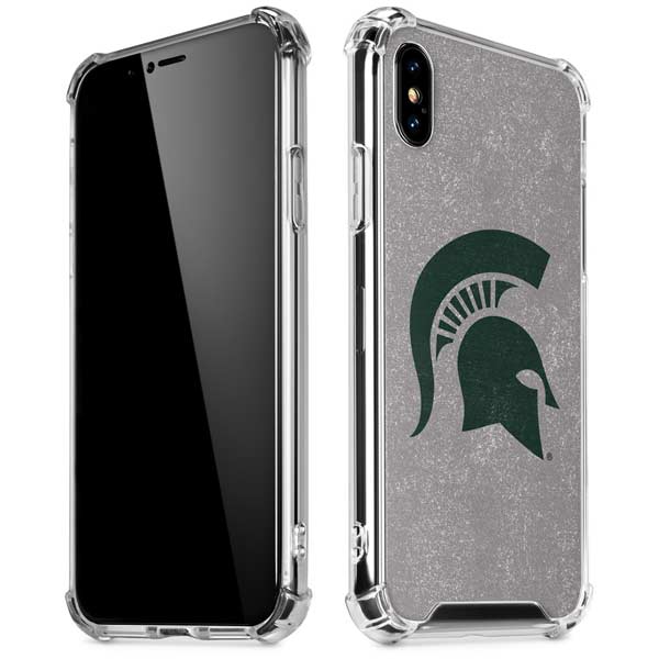 Michigan State University Grey Spartans Logo iPhone X/XS Clear Case