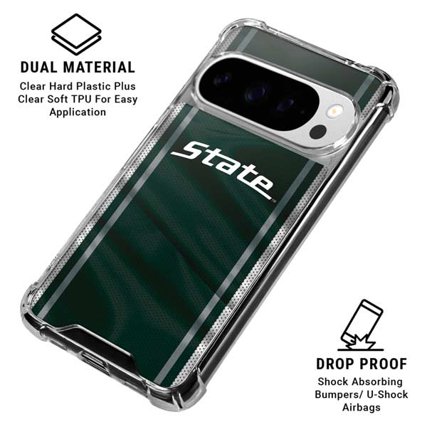 Michigan State University Jersey Grey Google Pixel 10 Pro Clear Case
