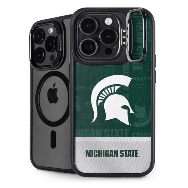 Michigan State University Jersey Split iPhone 14 Pro Kickstand Case